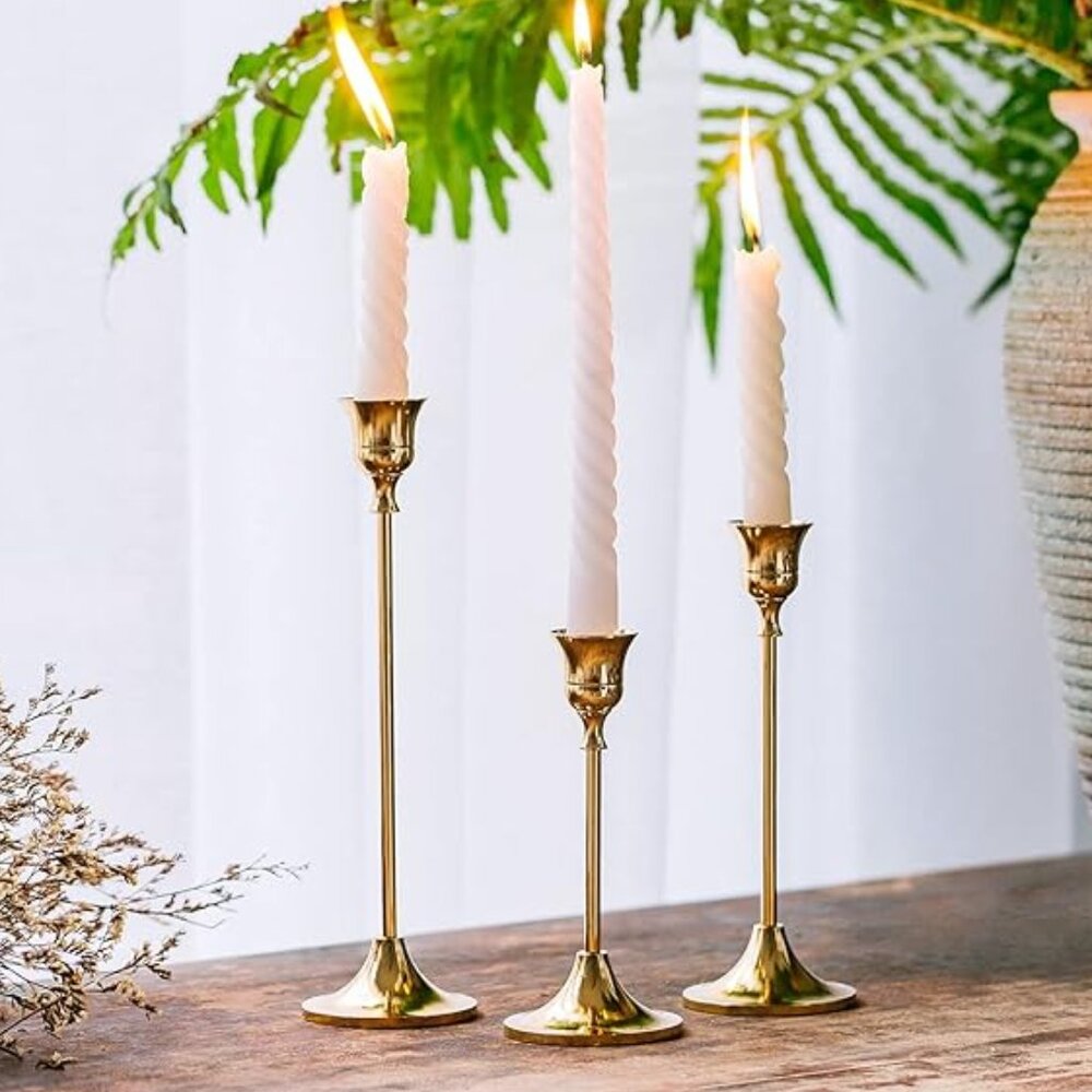 Candlestick Holders Taper Candle Holders, Set of 3 Candle Stick Holders Set